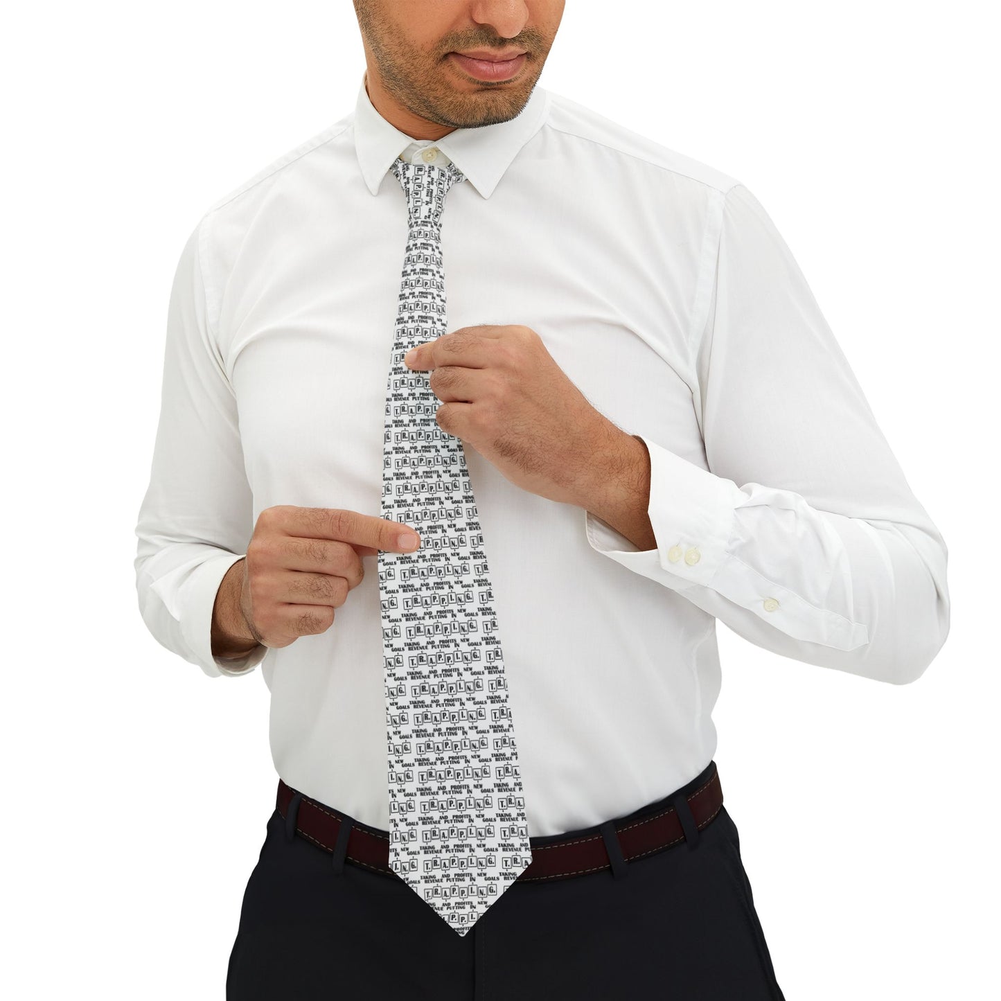 T.R.A.P.P.I.N.G. Stylish Necktie for Business Meetings, Gifts for Men, Unique Accessories