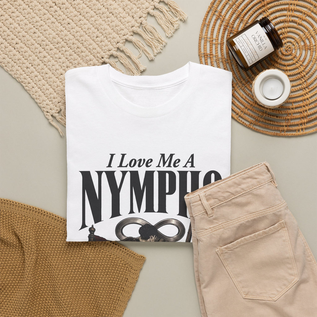 Nympho Graphic Tee — 'I Love Me a Nympho' Retro Devil Design