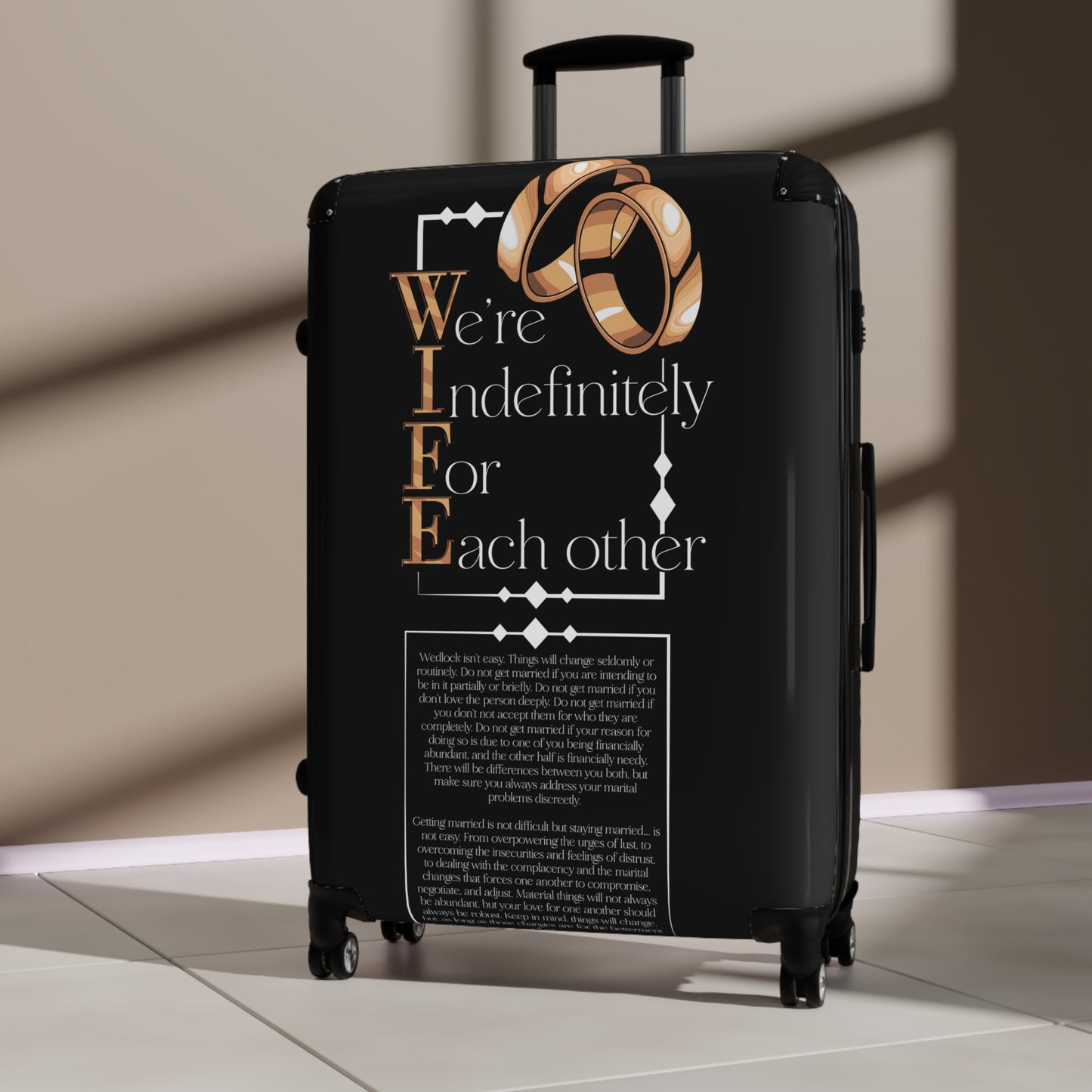 W.I.F.E. (We're Indefinitely For Each-Other) Romantic Travel Suitcase - Perfect for Couples, Honeymoon Essentials, Wedding Gifts, Anniversary Celebration, Love Journey