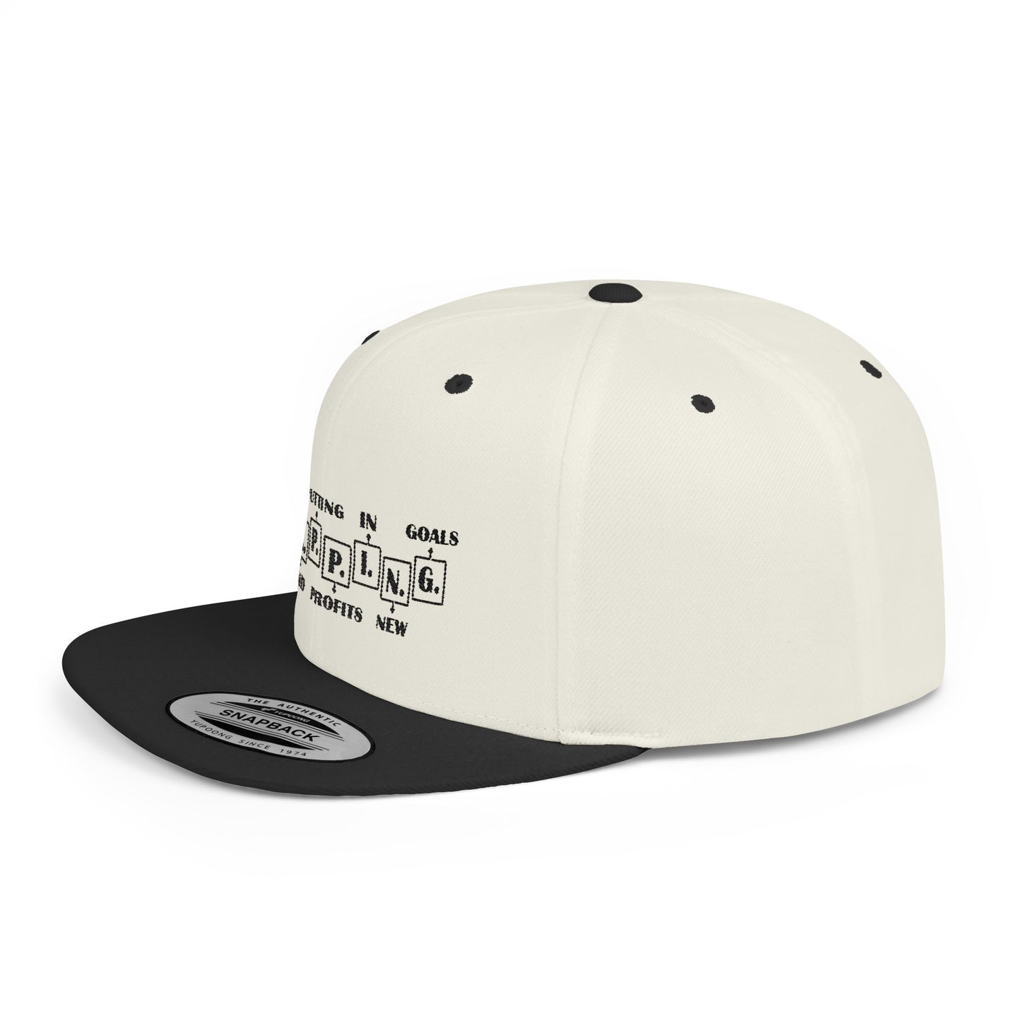 T.R.A.P.P.I.N. Flat Bill Snapback Hat - Trapping Goals, Perfect for Entrepreneurs
