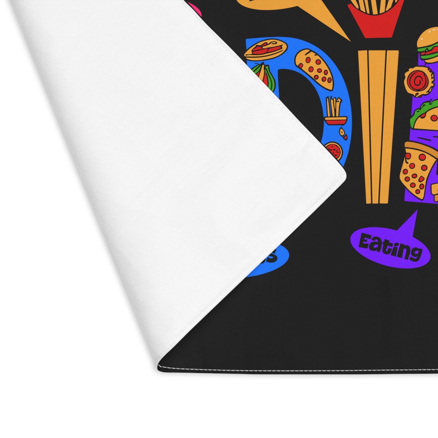Foodie Placemat — Colorful Food-Themed Table Mat (“FOODIE” Graphic)