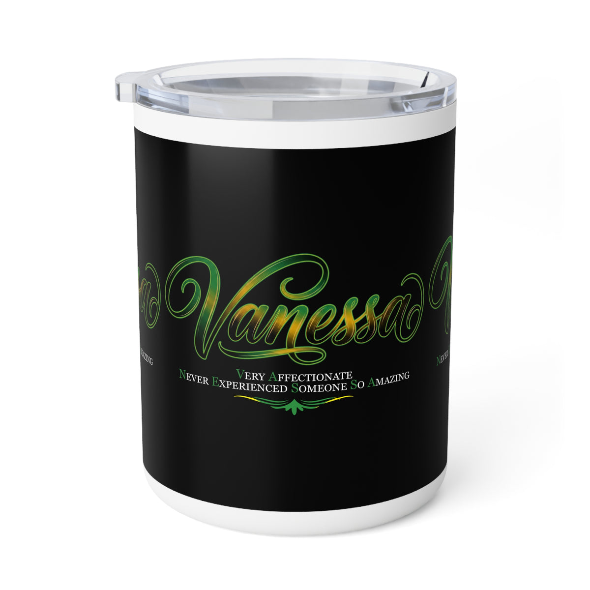 Vanessa Personalized 10oz Insulated Coffee Mug – Custom Name Travel Mug
