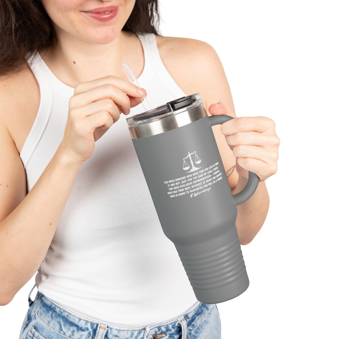 L.A.W.Y.E.R. (Legal Advocate Who's Your Exclusive Representative) Insulated Travel Mug for Lawyers, Perfect for Road Trips & Coffee Lovers, 40oz