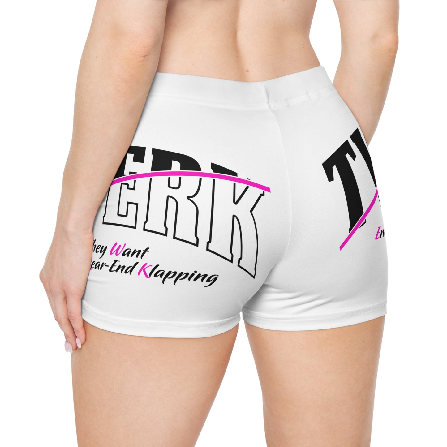 Twerk Shorts — Women's Funny Dancewear with "Twerk" Graphic