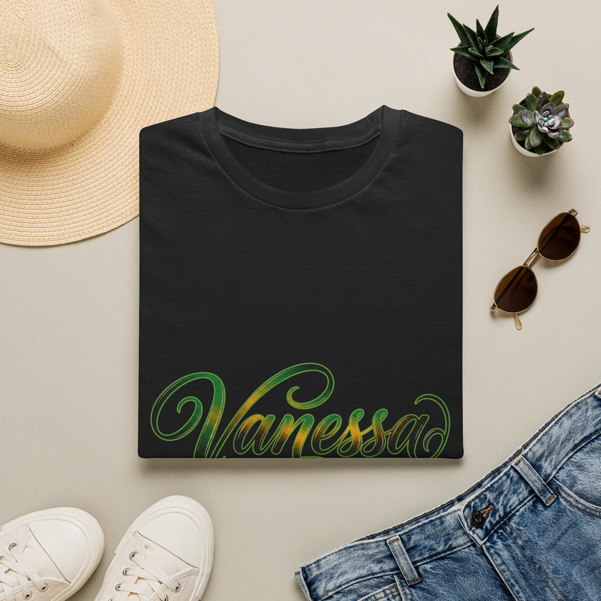 Name Script T-Shirt — "Vanessa" Cursive Personalized Tee