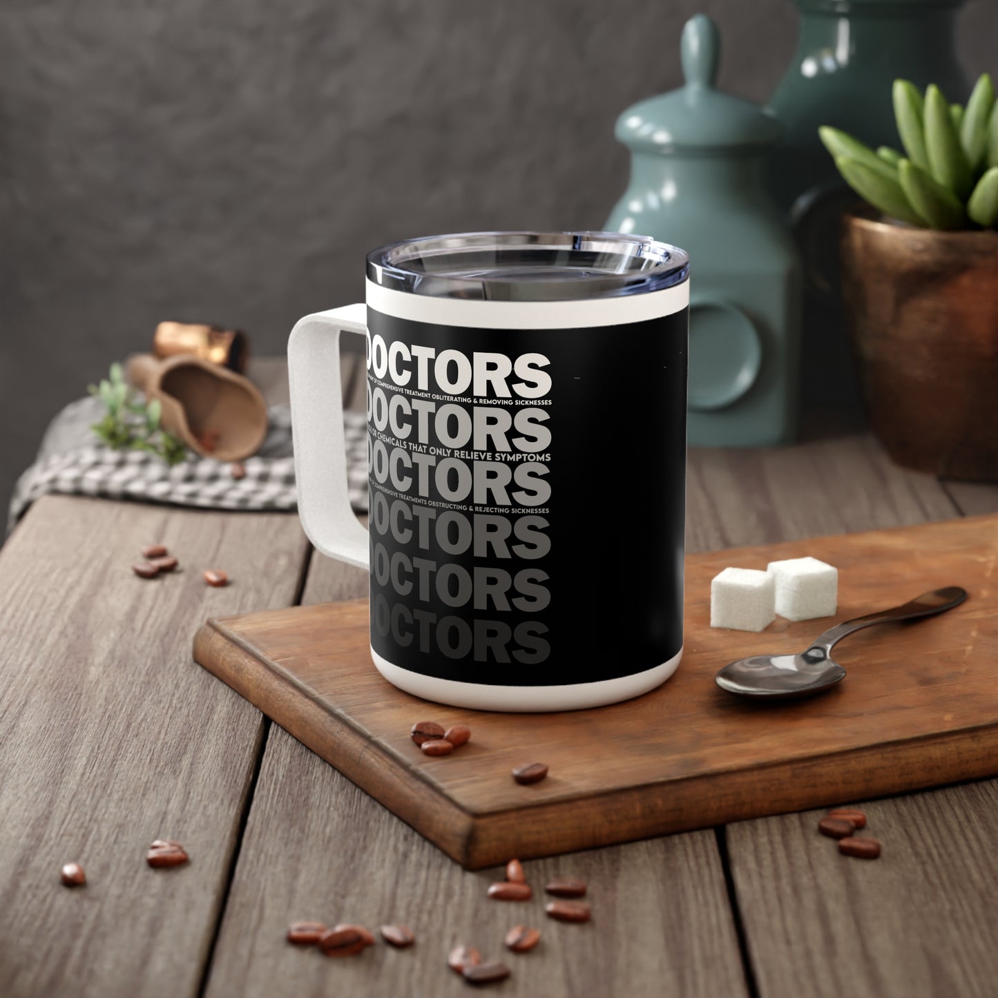 D.O.C.T.O.R.S. Stylish Insulated Coffee Mug | 10oz | Modern Minimalist Design, Perfect Gift for Doctors, Home Office, Travel