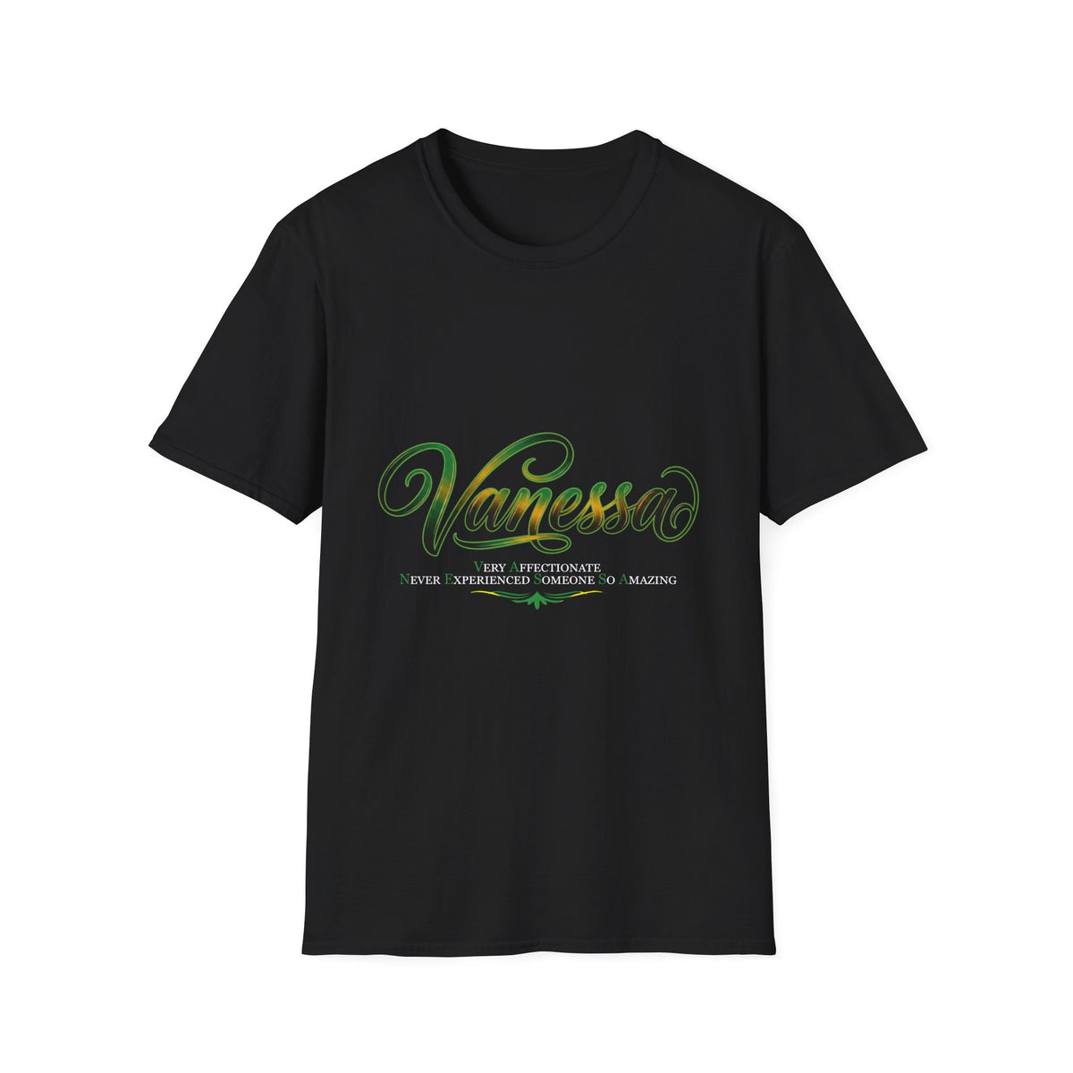 Name Script T-Shirt — "Vanessa" Cursive Personalized Tee