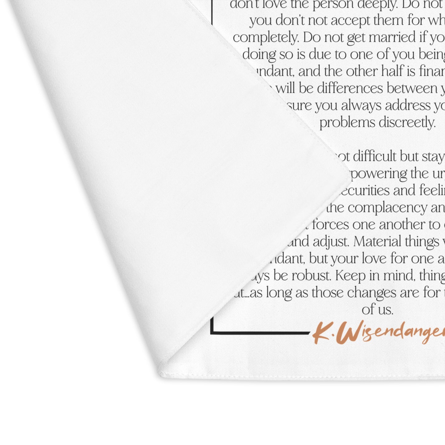 Placemat — "We're Indefinitely For Each Other" Wedding Vows Keepsake