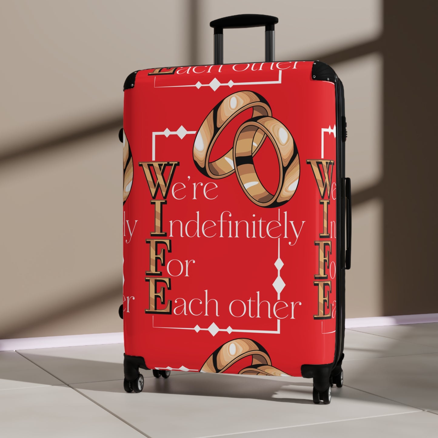 W.I.F.E. Travel Suitcase, Custom Luggage, Wedding Gift, Honeymoon Accessory, Couple's Travel Gear, Anniversary Surprise