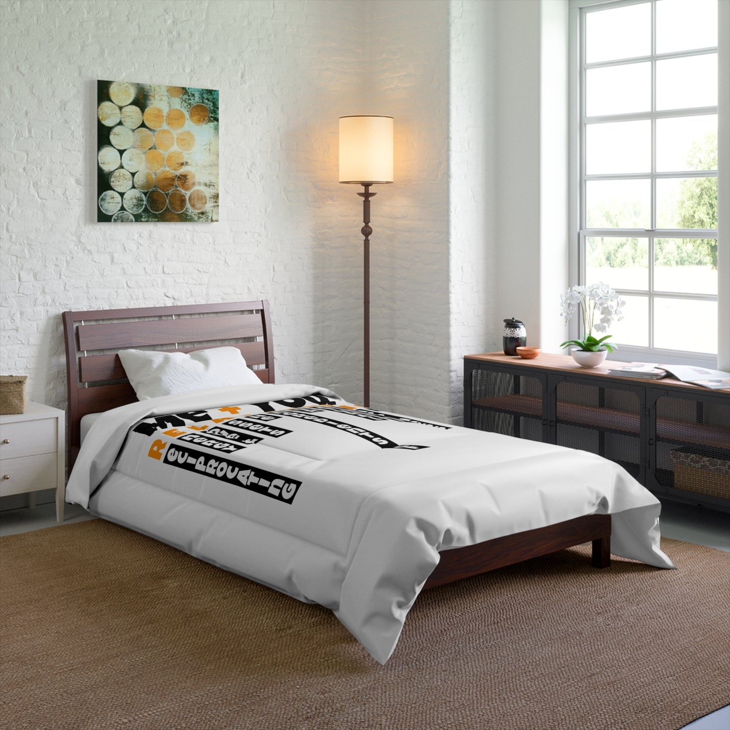 Couples Comforter with Relationship Quote | Cozy Bedroom Decor, Love Gift, Wedding Present, Anniversary, Home Bedding