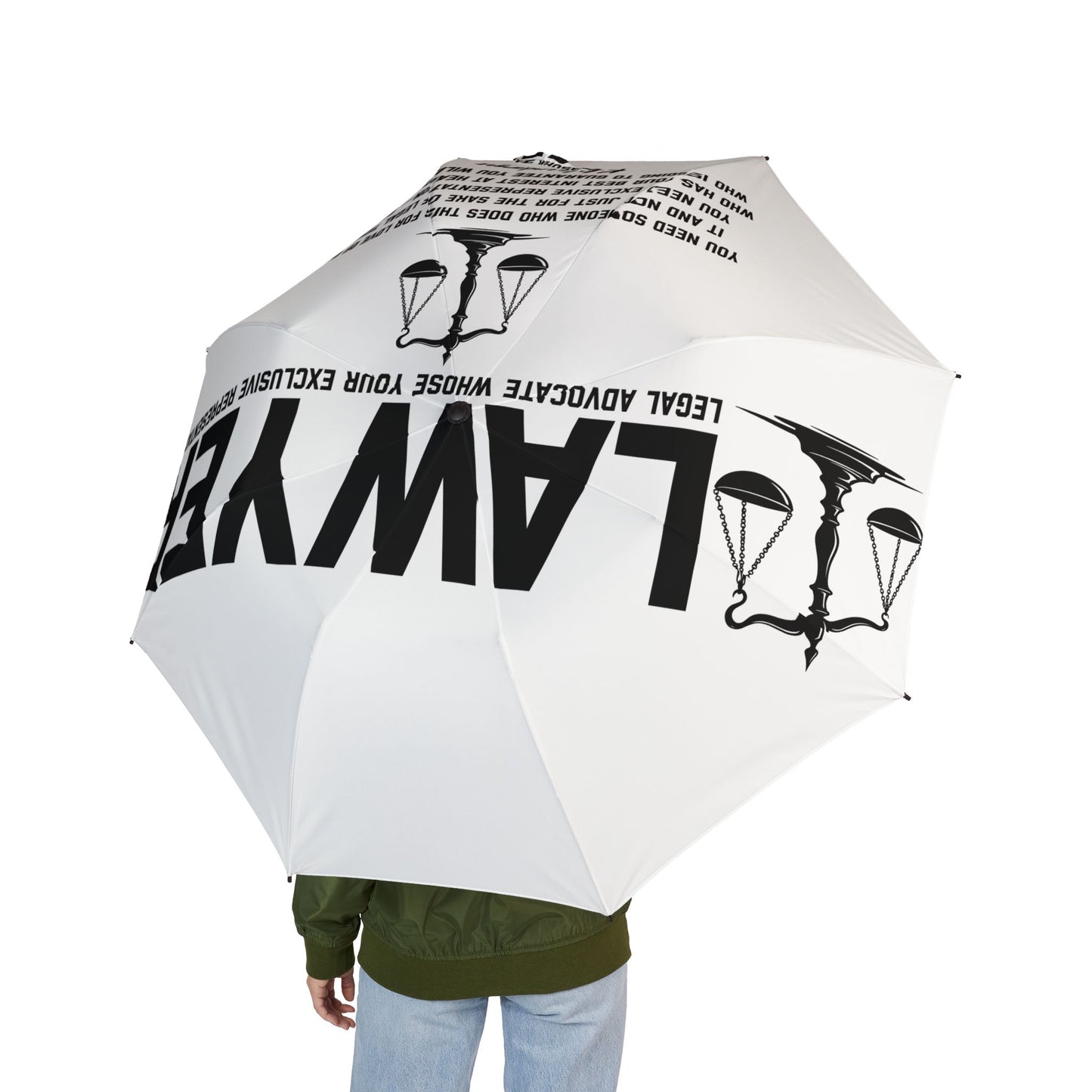 Lawyer Print Umbrella — Foldable Semi‑Automatic Travel Umbrella