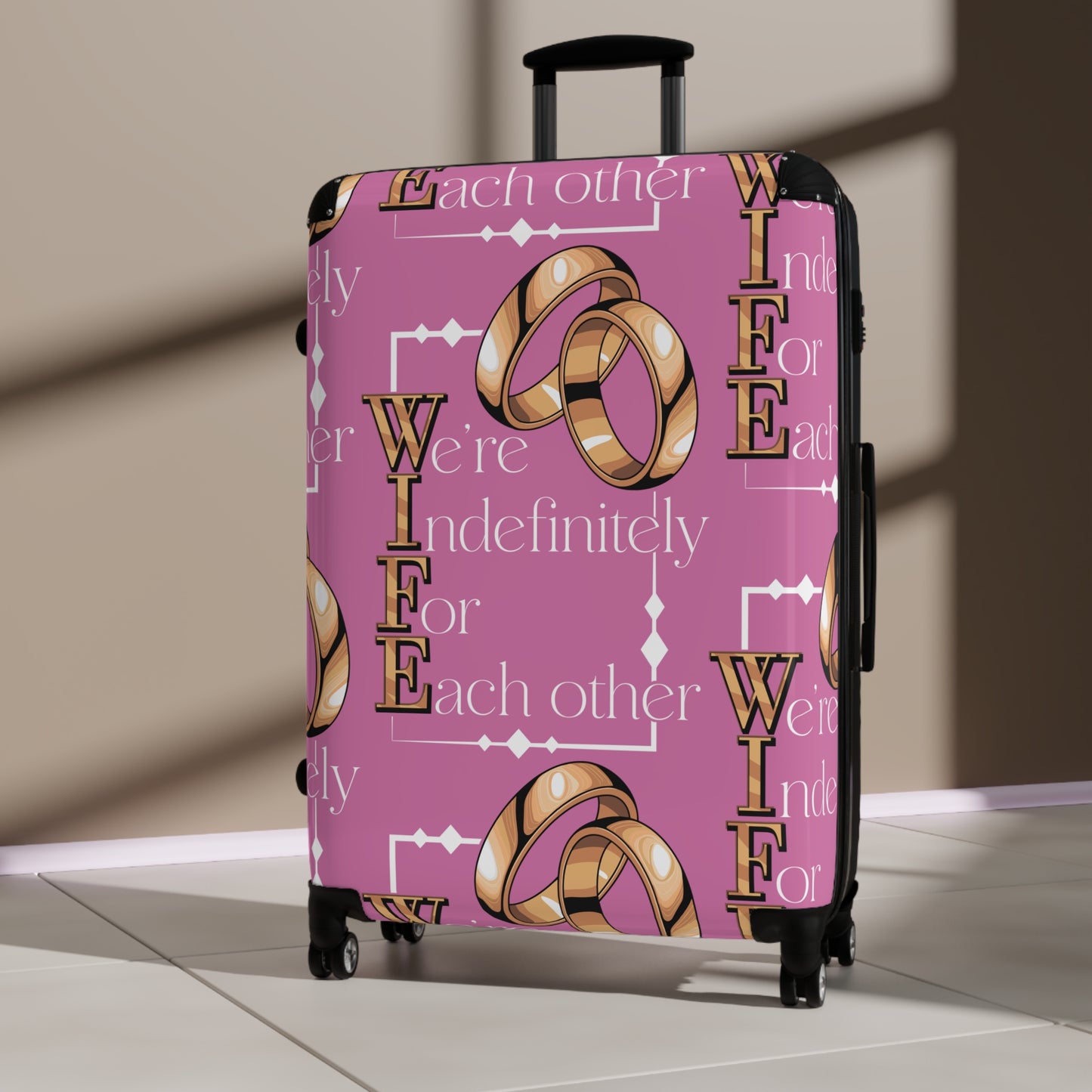 W.I.F.E. Personalized Wedding Suitcase, Travel Luggage for Couples, Honeymoon Essentials, Engaged Gifts, Bride to Be