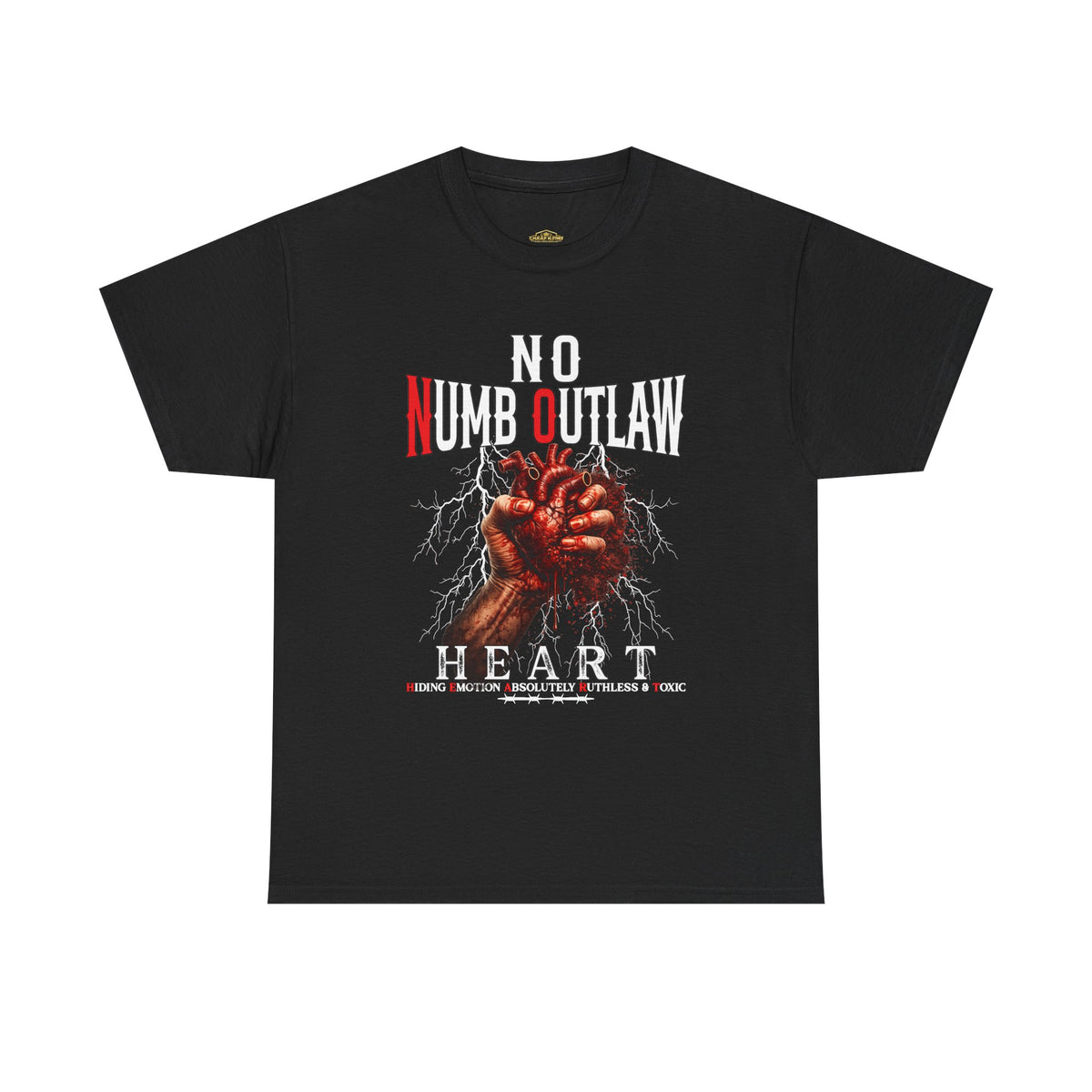 Graphic Tee - "No Numb Outlaw Heart" Bloodied Fist Design