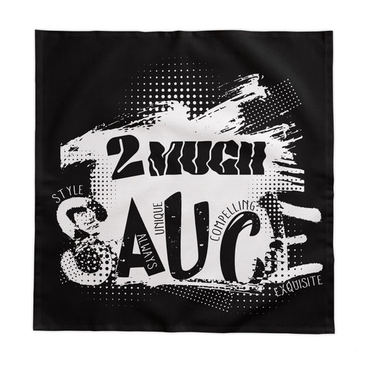 Tablecloth — Black '2 Much Sauce' Graphic Tablecloth for Parties & Dining