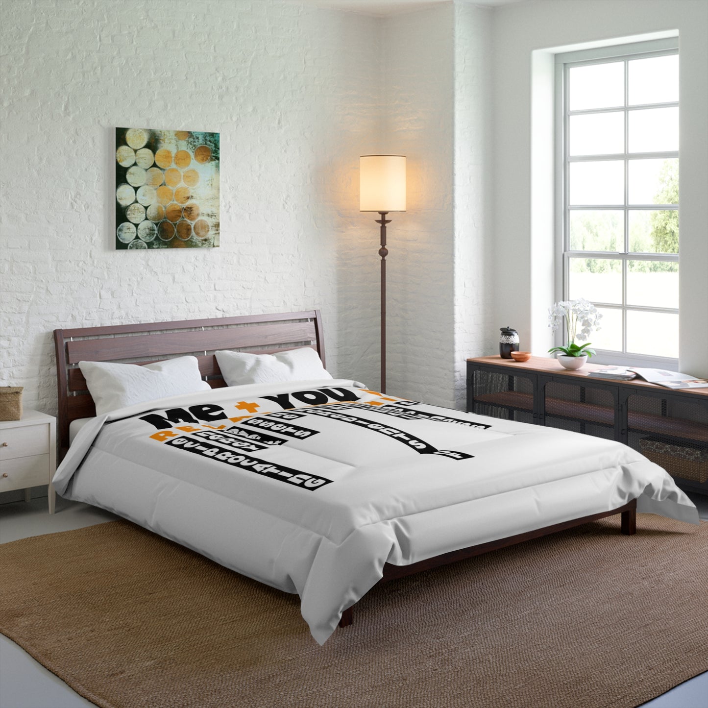 Couples Comforter with Relationship Quote | Cozy Bedroom Decor, Love Gift, Wedding Present, Anniversary, Home Bedding