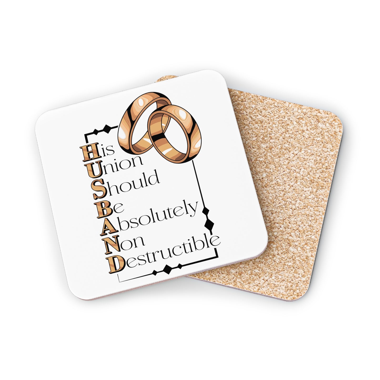 Marriage Coasters – "His Union Should Be Absolutely Non Destructible" Wedding Ring Drink Coaster