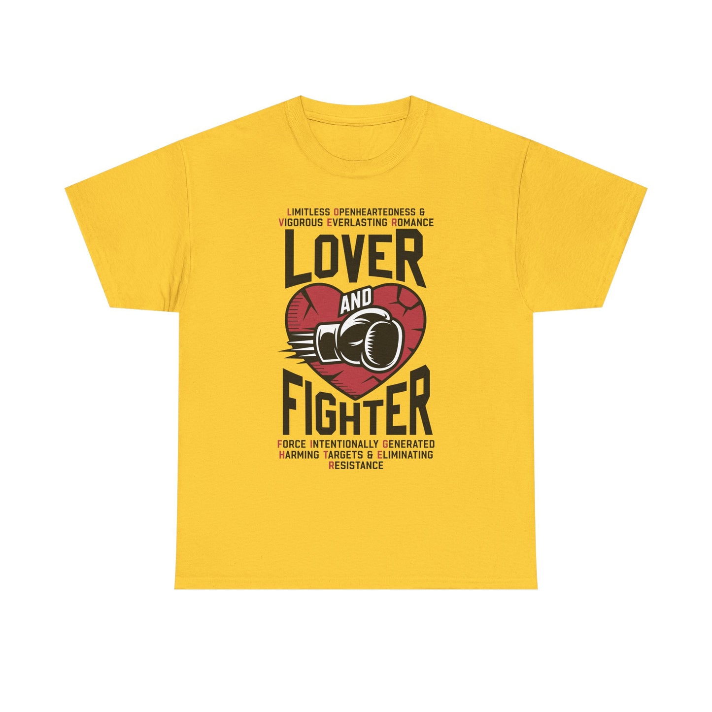 Lover & Fighter Unisex Tee, Inspirational Cotton Shirt, Motivational Graphic Tee, Unique Gift for Fighters, Activewear for Him/Her