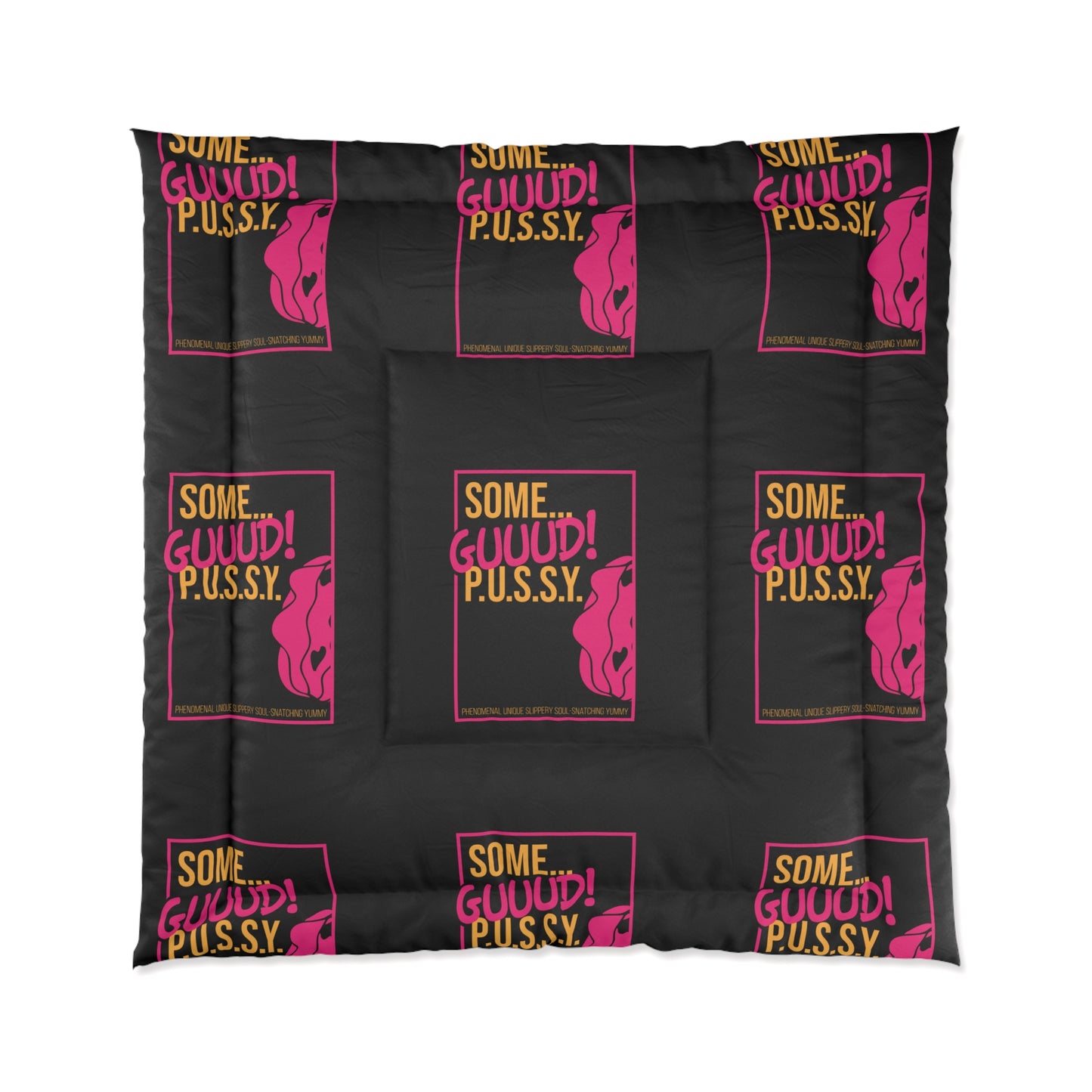 GUUUD PUSSY Graphic Comforter, Cozy Bedspread for Dorm Room, Modern Bedroom Decor, Gift for Her, Fun Home Accents