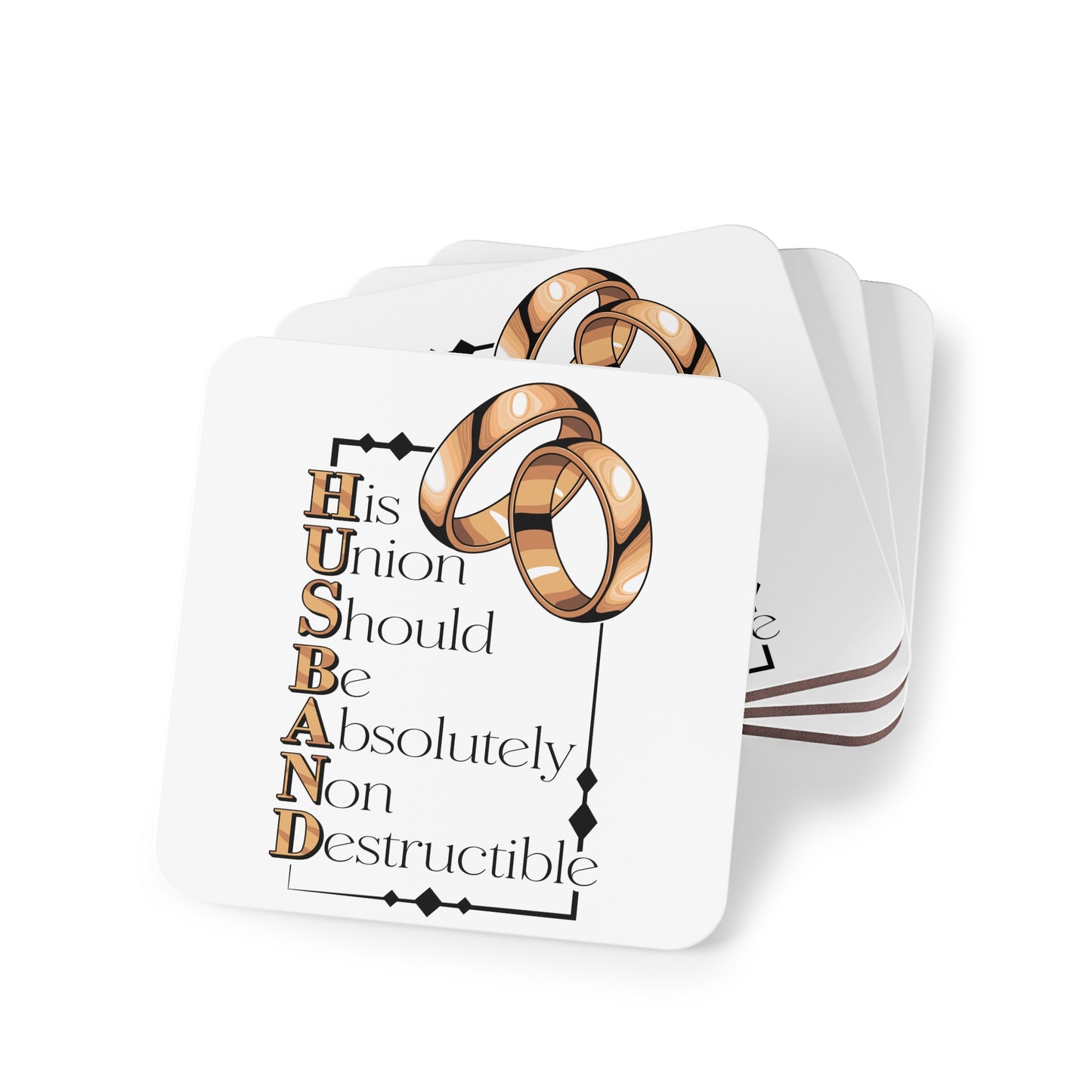 Marriage Coasters – "His Union Should Be Absolutely Non Destructible" Wedding Ring Drink Coaster