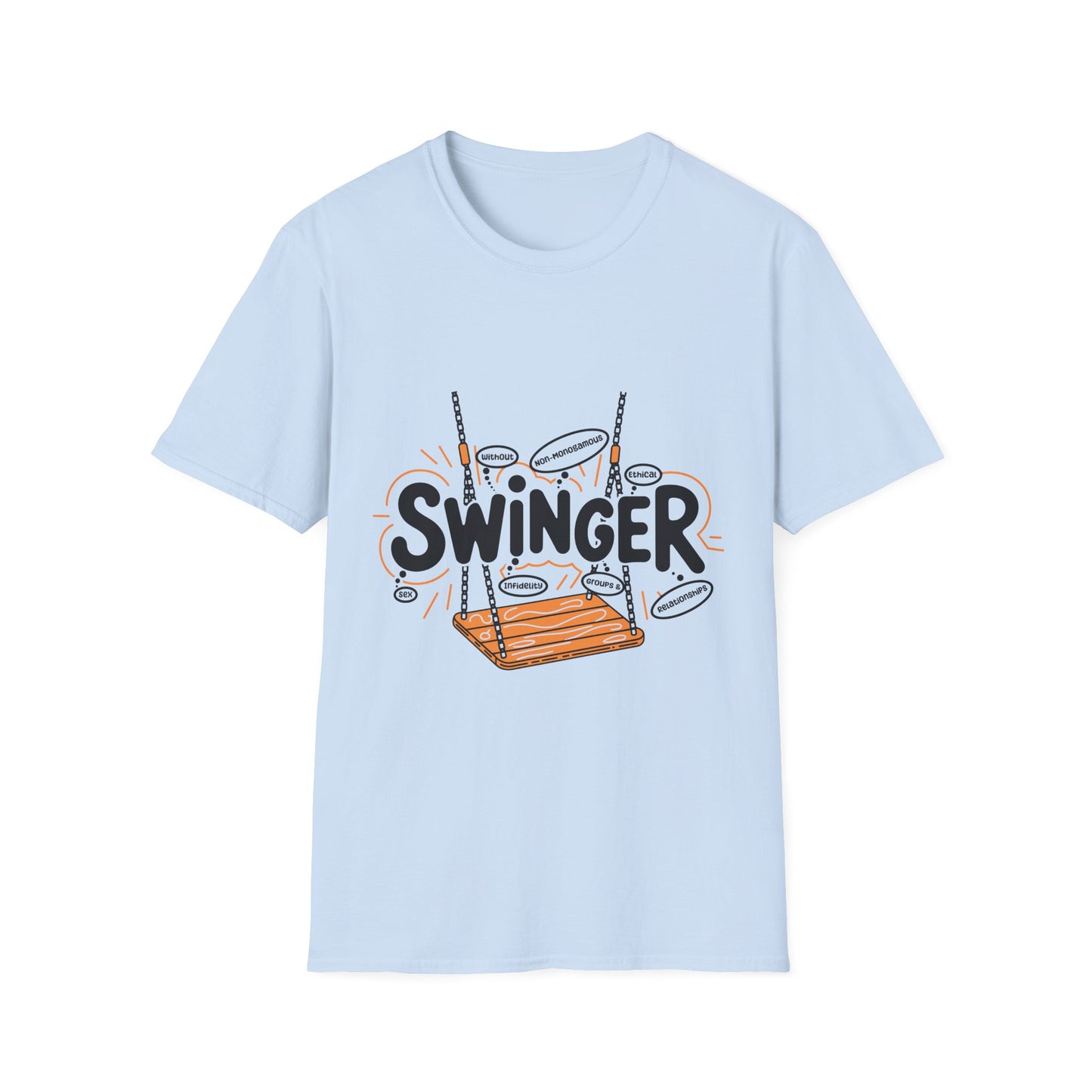 Fun S.W.I.N.G.E.R. (Sex Without Infidelity Non-Monogamous Groups Ethical Relationships) T-Shirt - Perfect for Promiscuous Spirits, Ethical Non-Monogamy & Adult Fun