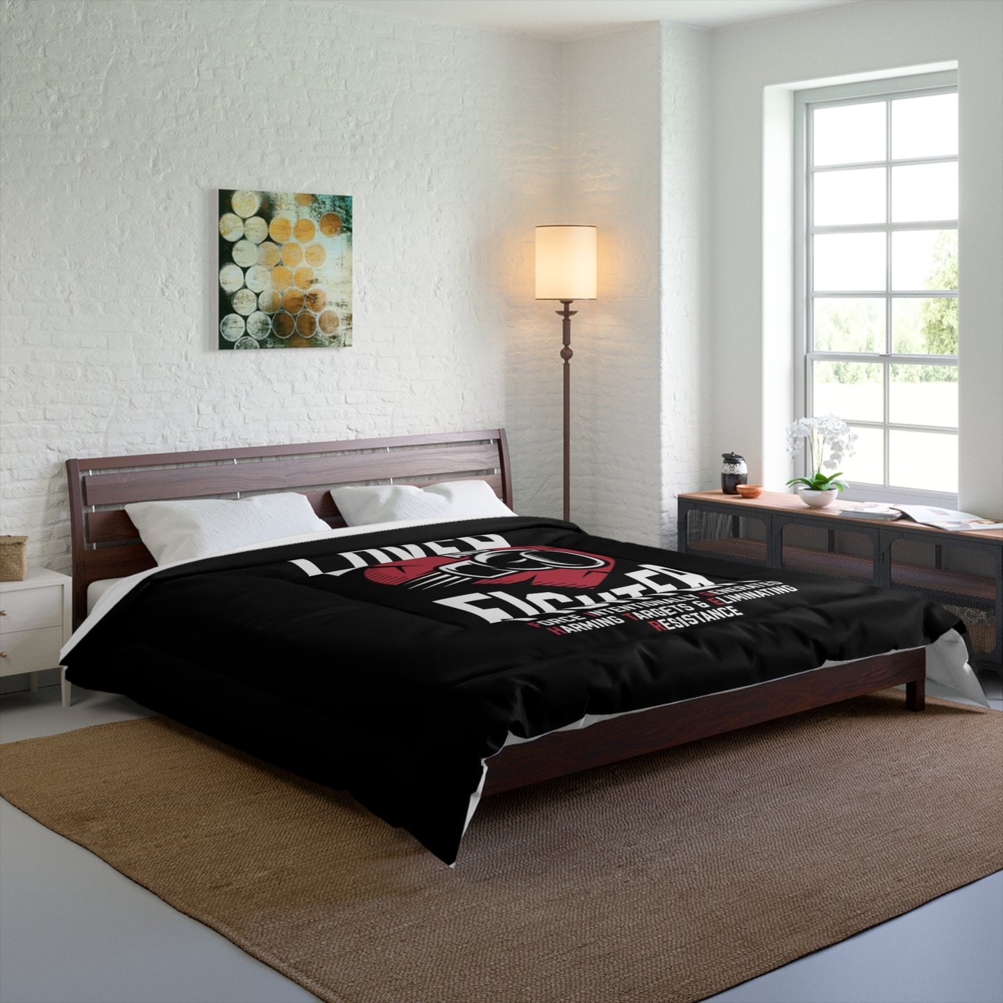 L.O.V.E.R. & F.I.G.H.T.E.R. Comforter | Motivational Bedding, Sports Themed Decor, Gift for Boxing Fans, Home Decor, Man Cave Essentials