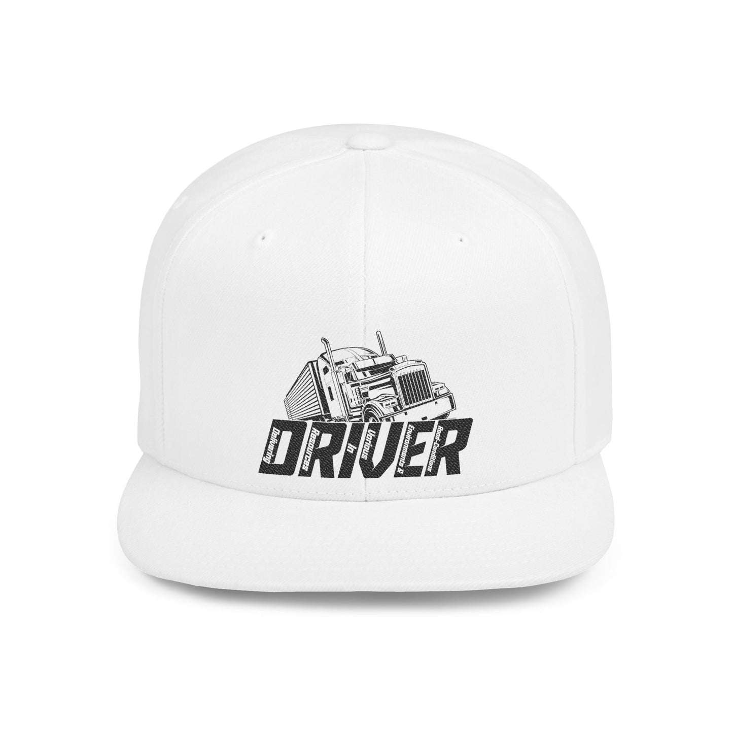 D.R.I.V.E.R. Flat Bill Snapback Hat | Cool Trucking Cap | Adjustable Men’s Hat | Gifts for Drivers | Fashionable Graphic Cap