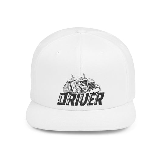 D.R.I.V.E.R. Flat Bill Snapback Hat | Cool Trucking Cap | Adjustable Men’s Hat | Gifts for Drivers | Fashionable Graphic Cap