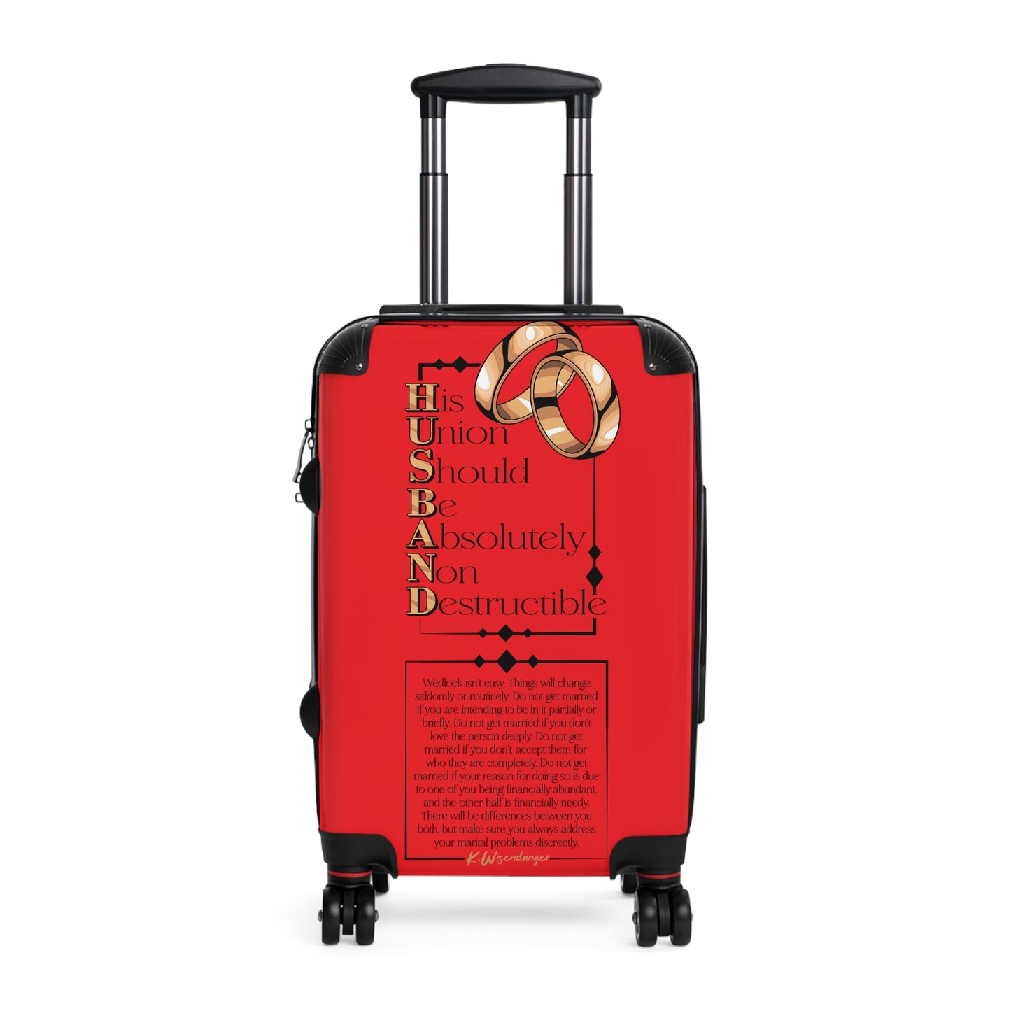 H.U.S.B.A.N.D. Durable Travel Suitcase for Couples, Wedding Gift, Unique Honeymoon Luggage, Personalized Travel Gear, Romantic Vacation Bag