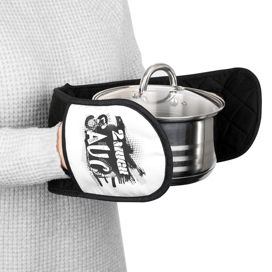 2 Much Sauce Oven Mitts