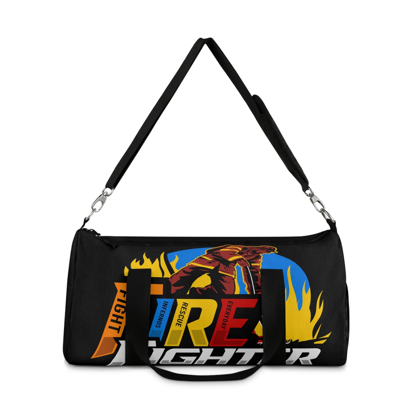 F.I.R.E. Fighter Duffel Bag: Gym Bag, Travel Bag, Sports Gear, Gifts for Firefighters, Motivational Workout Bag