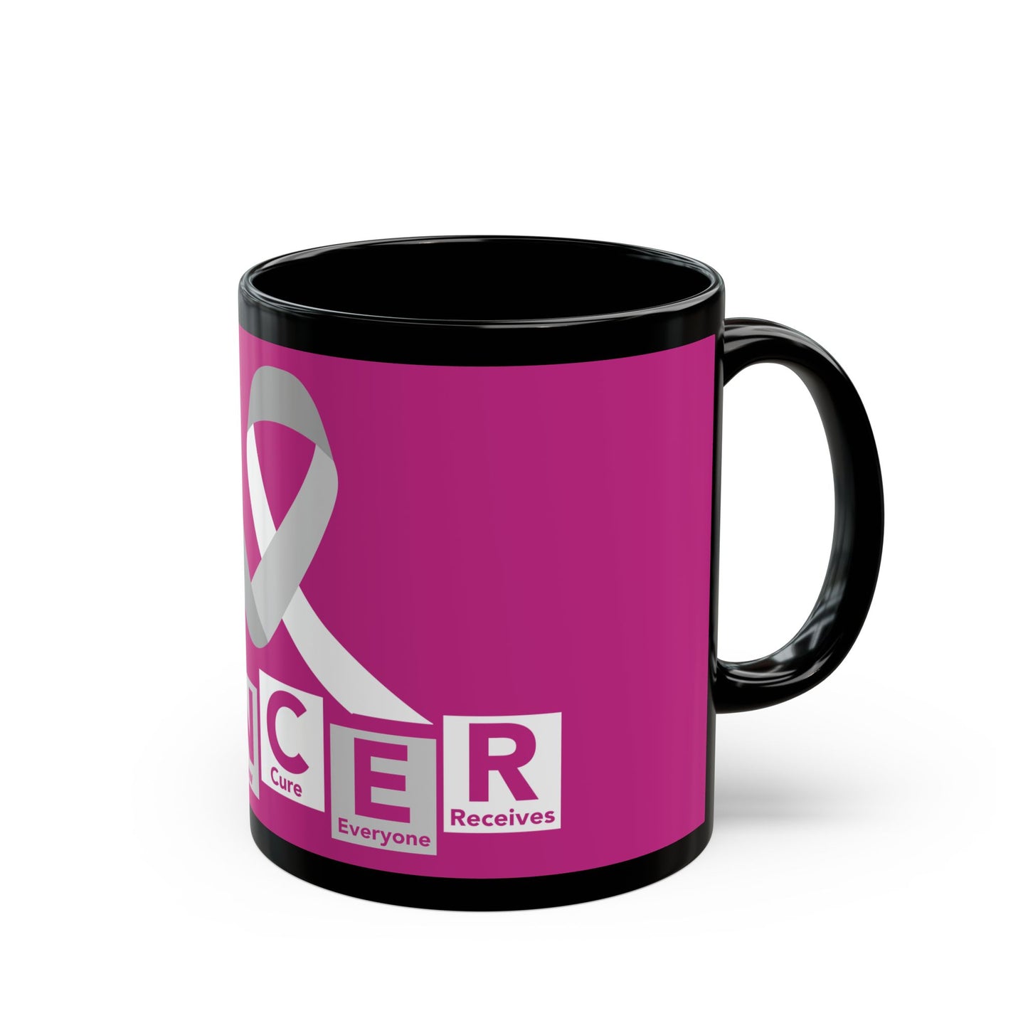 C.A.N.C.E.R. (Create A New Cure Everyone Receives) Pink Ribbon Cancer Awareness Mug | Gift for Support, Fundraiser, Survivor, Cure, Awareness