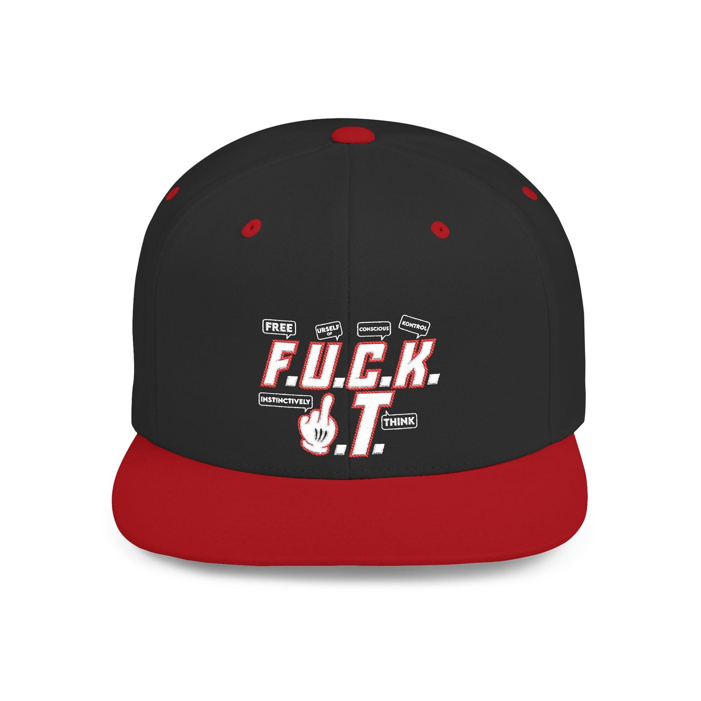 F.U.C.K. I.T. Bold Statement Flat Bill Snapback Hat, Trendy Snapback Cap, Casual Streetwear, Perfect Gift, Cool Accessory, Everyday Wear