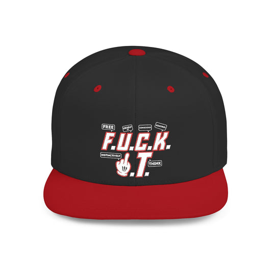 F.U.C.K. I.T. Bold Statement Flat Bill Snapback Hat, Trendy Snapback Cap, Casual Streetwear, Perfect Gift, Cool Accessory, Everyday Wear