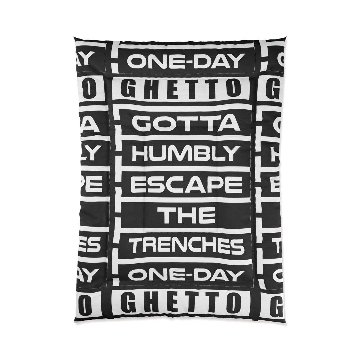 G.H.E.T.T.O. Urban Poetry Comforter - Inspirational Home Decor, Modern Bedding, Black and White Cozy Blanket, Motivational Gift for Dreamers, Hip [...]