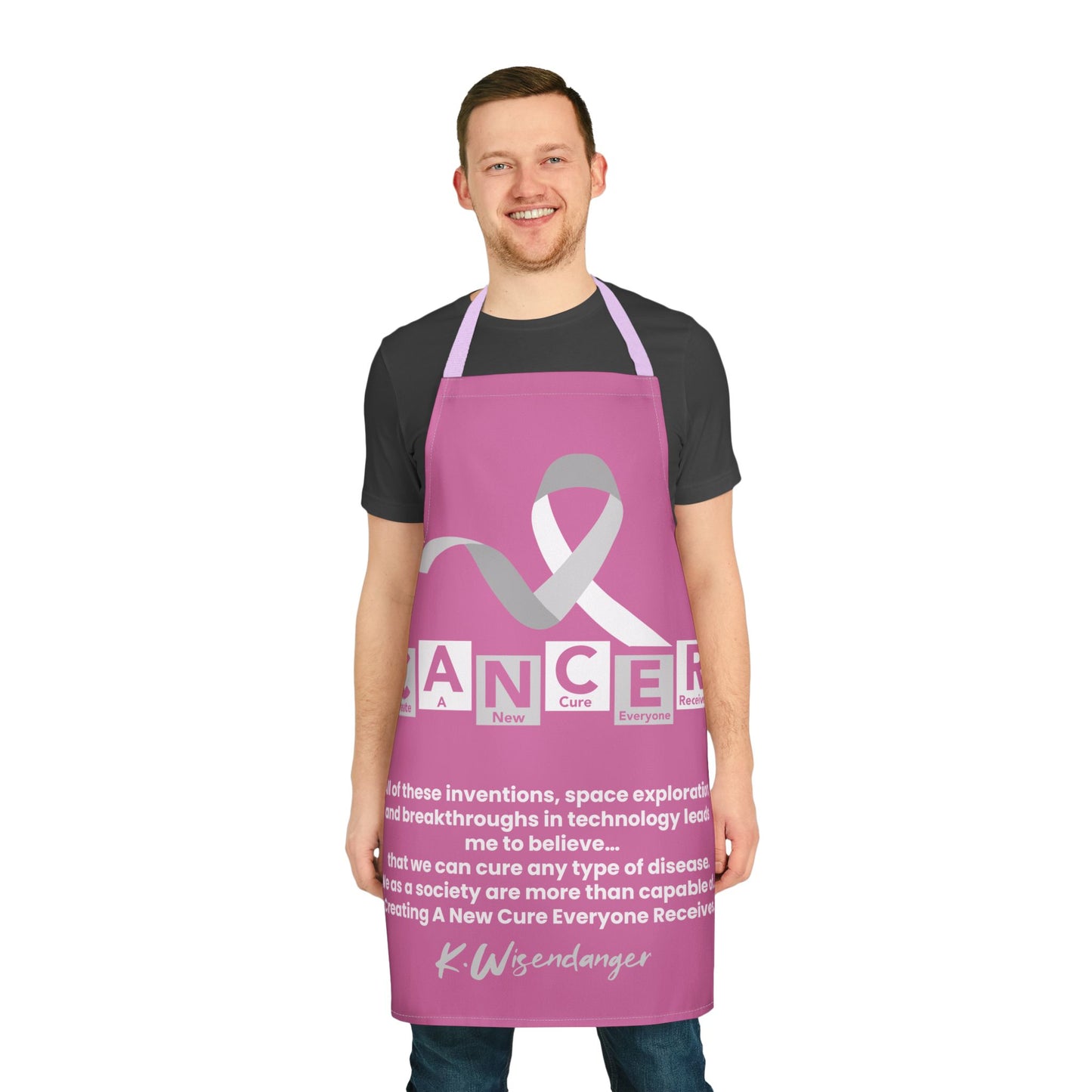 Breast Cancer Awareness Apron – Motivational Ribbon Quote Design
