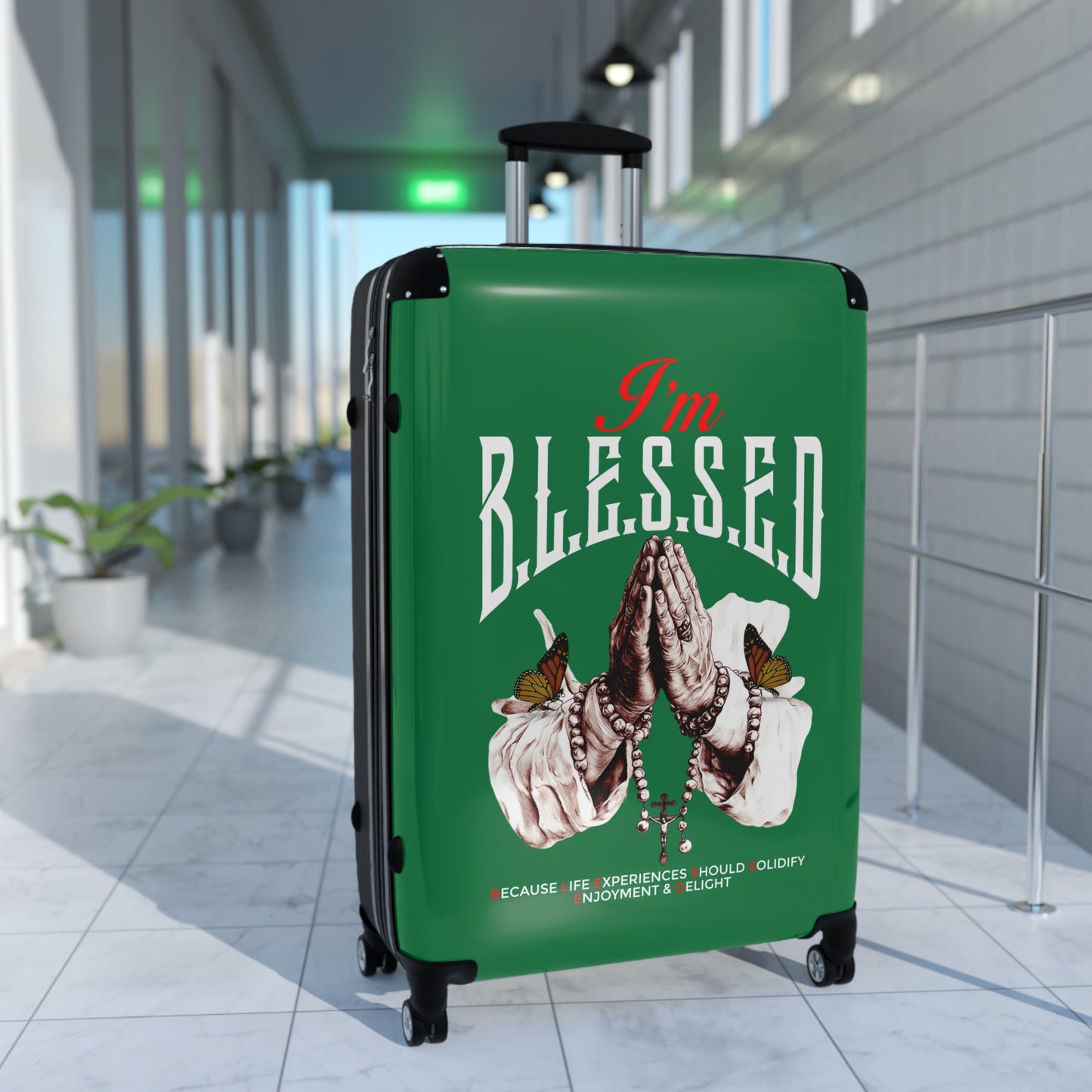 Blessed Travel Suitcase - Unique Luggage for Travelers, Faith-Inspired Gifts, Vacation Bags, Stylish Carry-On, Adventurer's Essentials