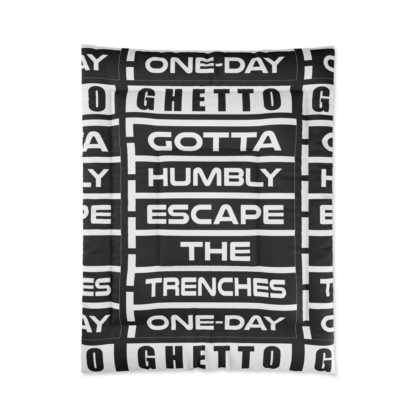 G.H.E.T.T.O. Urban Poetry Comforter - Inspirational Home Decor, Modern Bedding, Black and White Cozy Blanket, Motivational Gift for Dreamers, Hip [...]