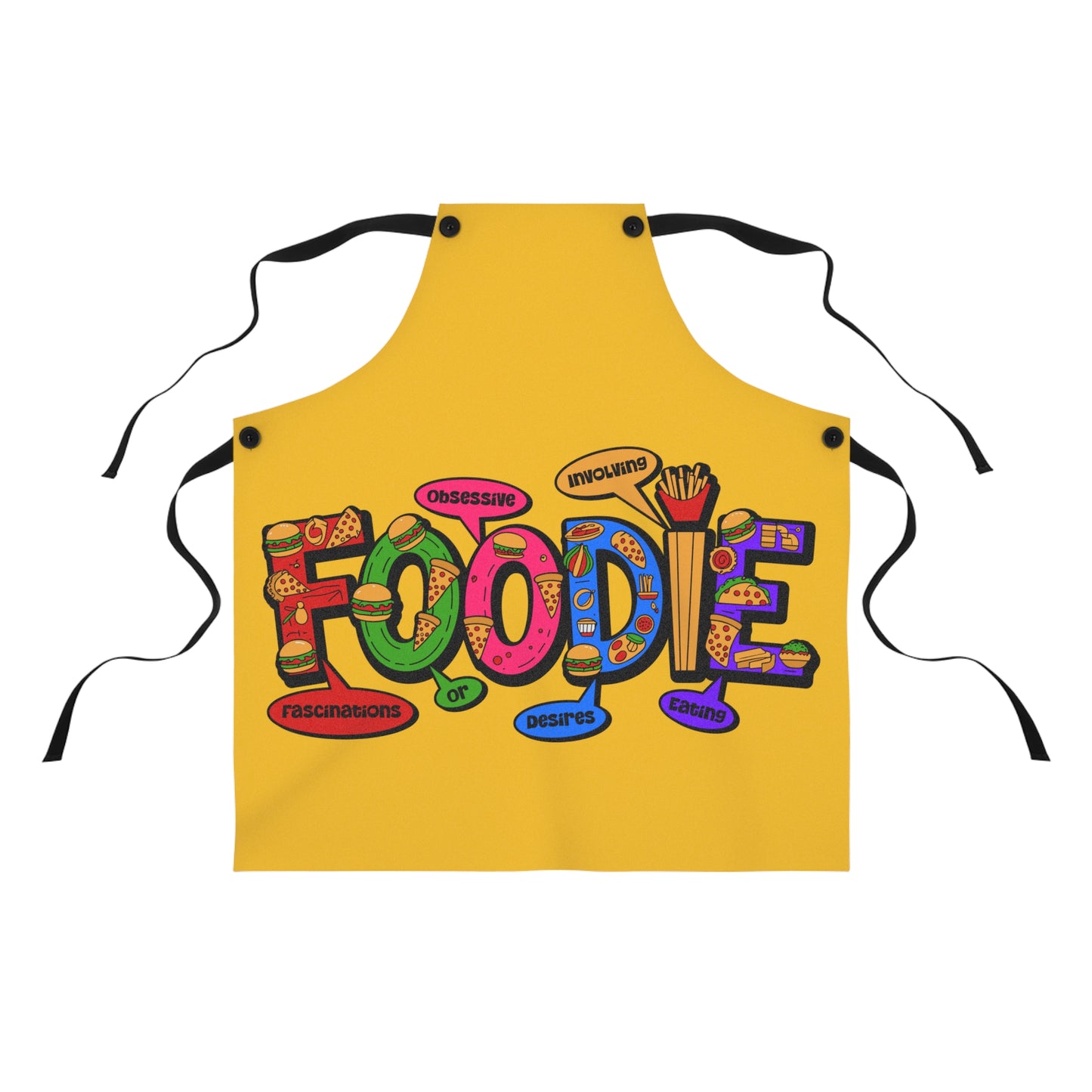 Foodie Graphic Apron — Colorful Culinary Chef Apron
