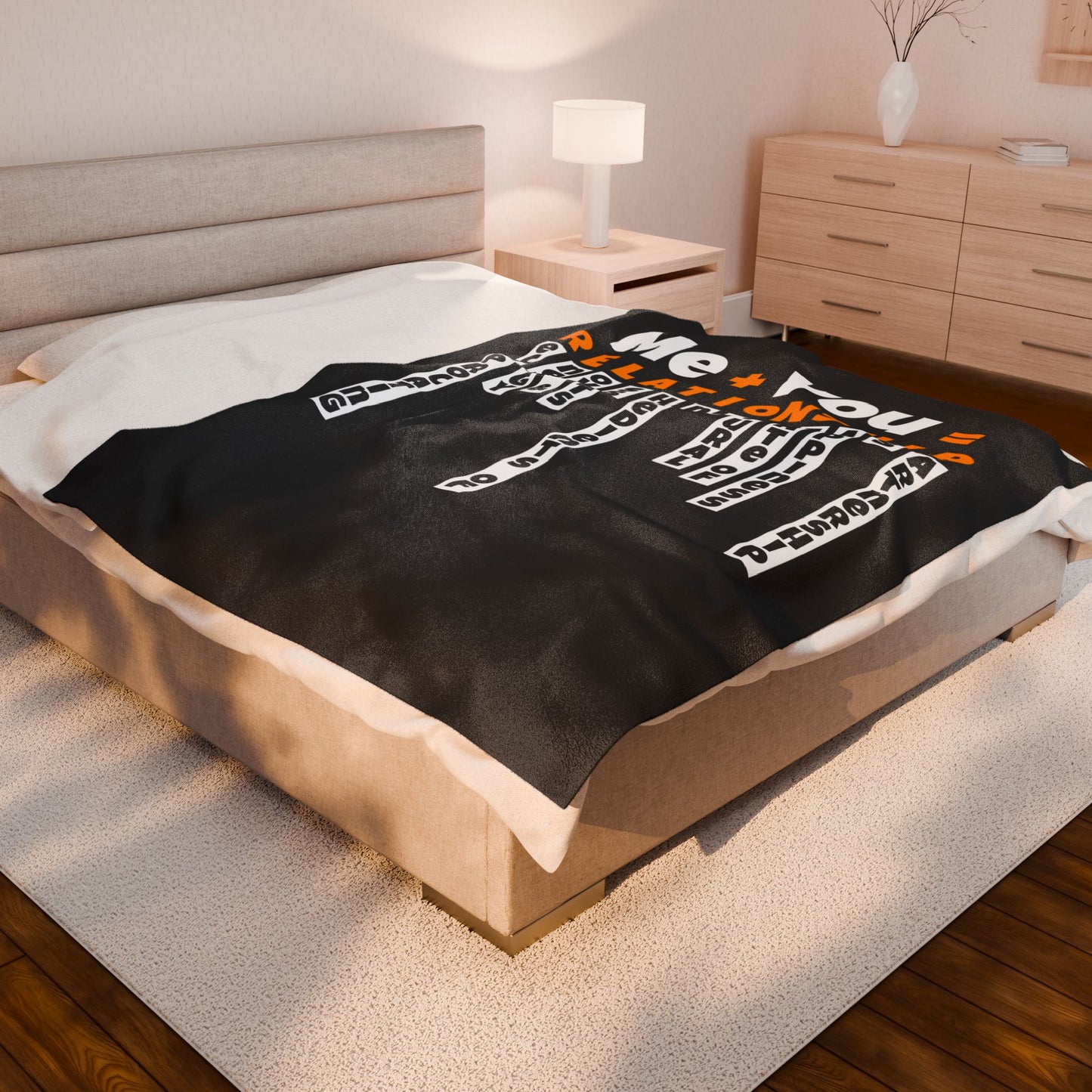 Cozy Relationship Velveteen Blanket - Perfect for Couples, Love Gifts, Home Decor, Snuggle Time, Unique Wedding Present