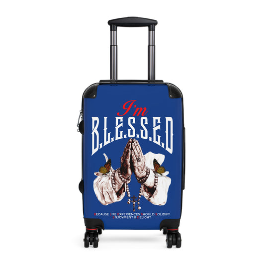 Blessed Travel Suitcase, Inspirational Luggage, Prayer Hand Design, Perfect Gift for Travelers, Positive Vibes, Vacation Essentials