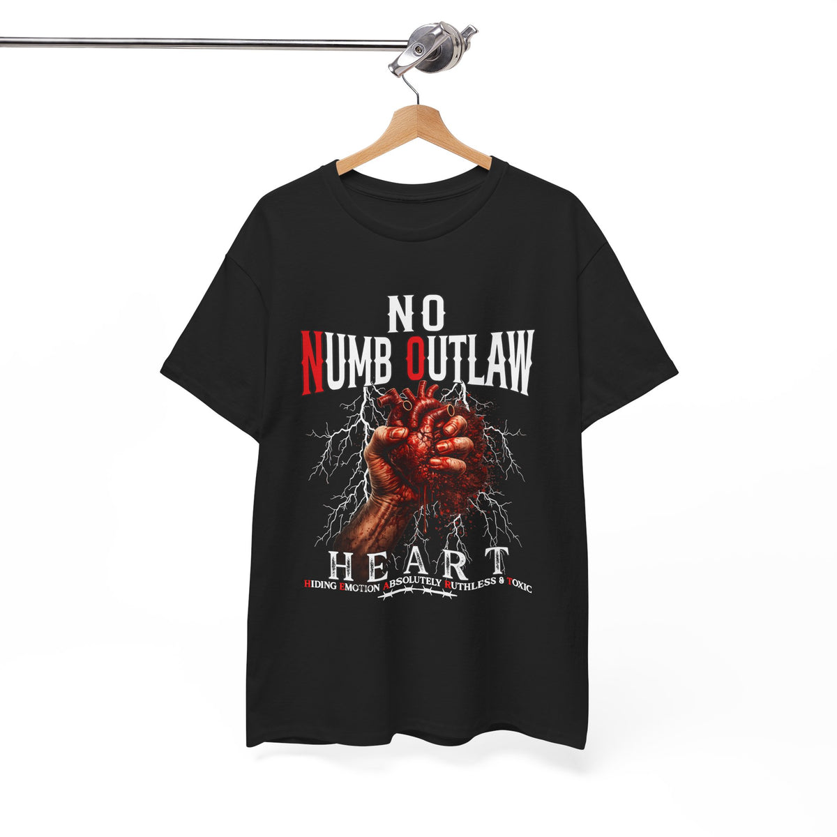 Graphic Tee - "No Numb Outlaw Heart" Bloodied Fist Design