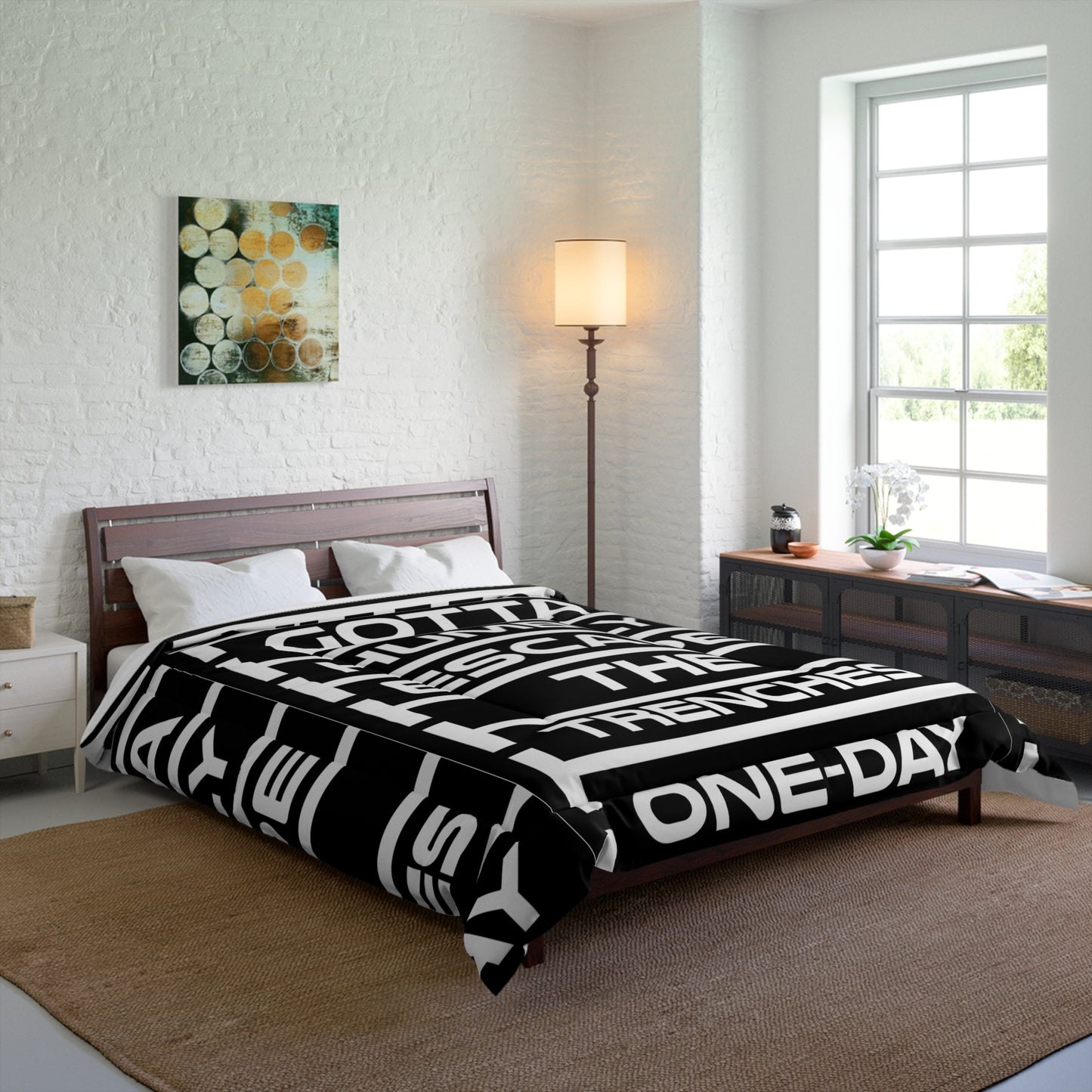 G.H.E.T.T.O. Urban Poetry Comforter - Inspirational Home Decor, Modern Bedding, Black and White Cozy Blanket, Motivational Gift for Dreamers, Hip [...]