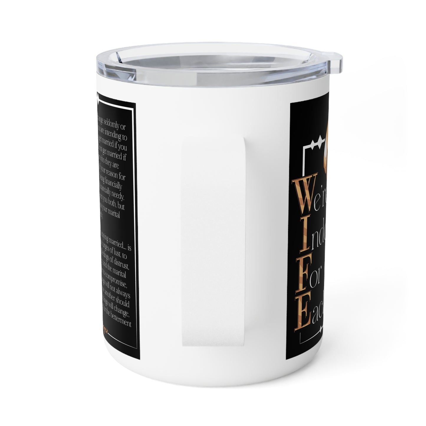 W.I.F.E. (We're Indefinitely For Each-Other) Insulated Coffee Mug, Perfect Gift for Couples, Wedding, Anniversary, Better or Worse Quote Mug
