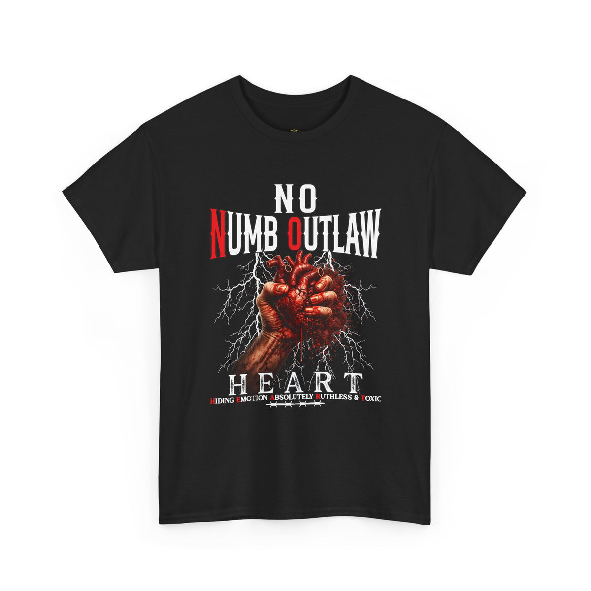 Graphic Tee - "No Numb Outlaw Heart" Bloodied Fist Design