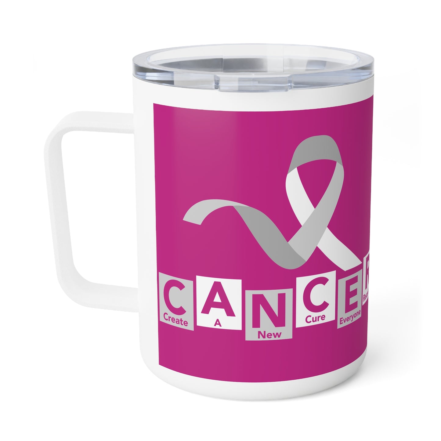 C.A.N.C.E.R. (Create A New Cure Everyone Receives) Inspirational Insulated Coffee Mug, 10oz | Breast Cancer Awareness, Motivational Gift, Survivor Support, Pink Ribbon, Unique Coffee [...]