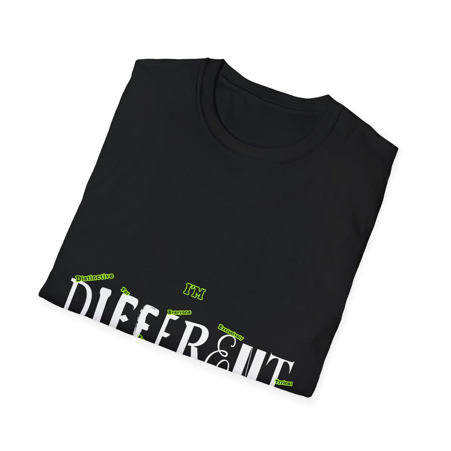 I'M' D.I.F.F.E.R.E.N.T. Unisex Softstyle T-Shirt - Graphic Tee for Unique Souls, Casual Wear, Gifts for Friends, Summer Style, Confidence Booster