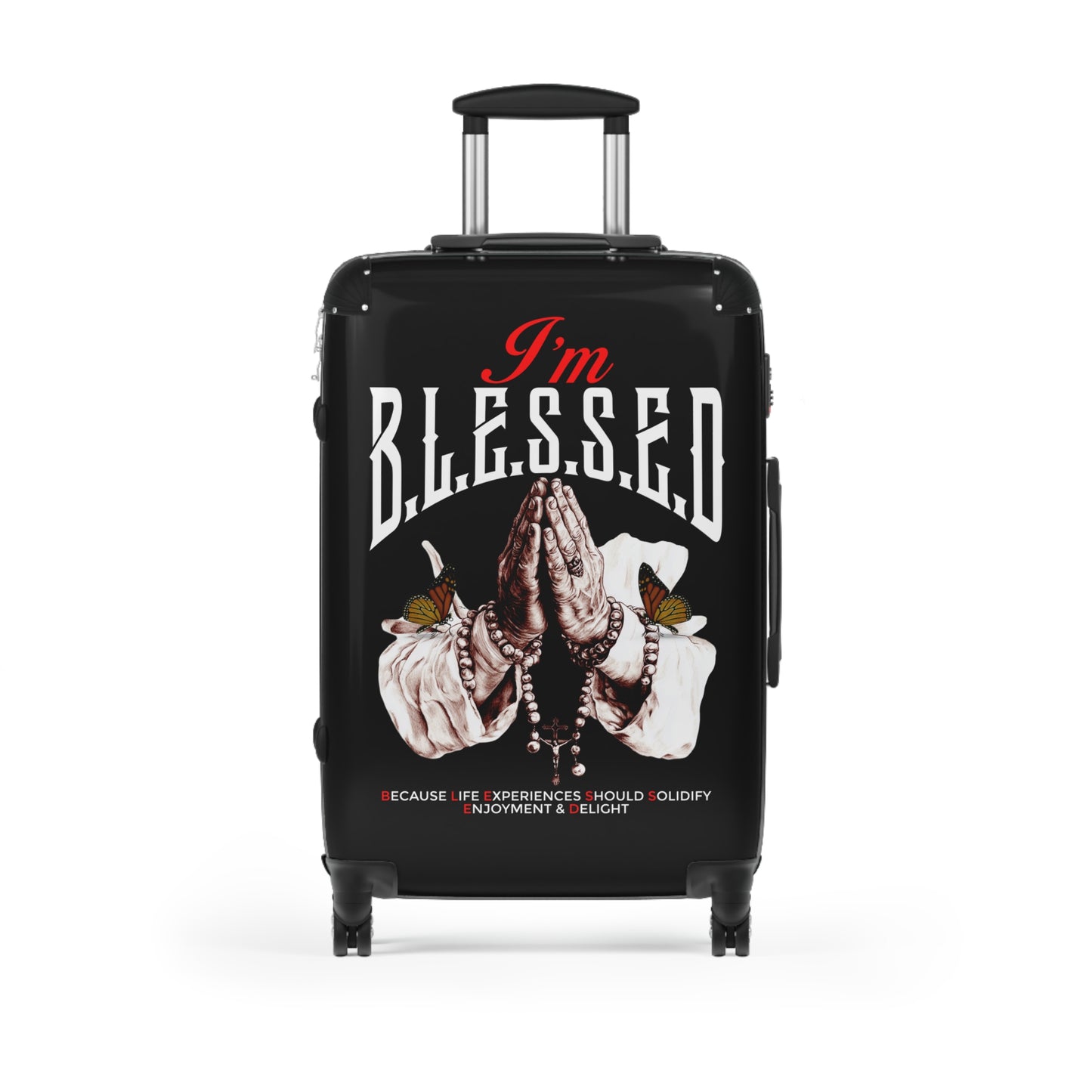 Blessed Travel Suitcase - Carry-On Luggage, Inspirational Gift, Travel Accessory, Unique Décor, Vacation Essentials, Adventure Ready
