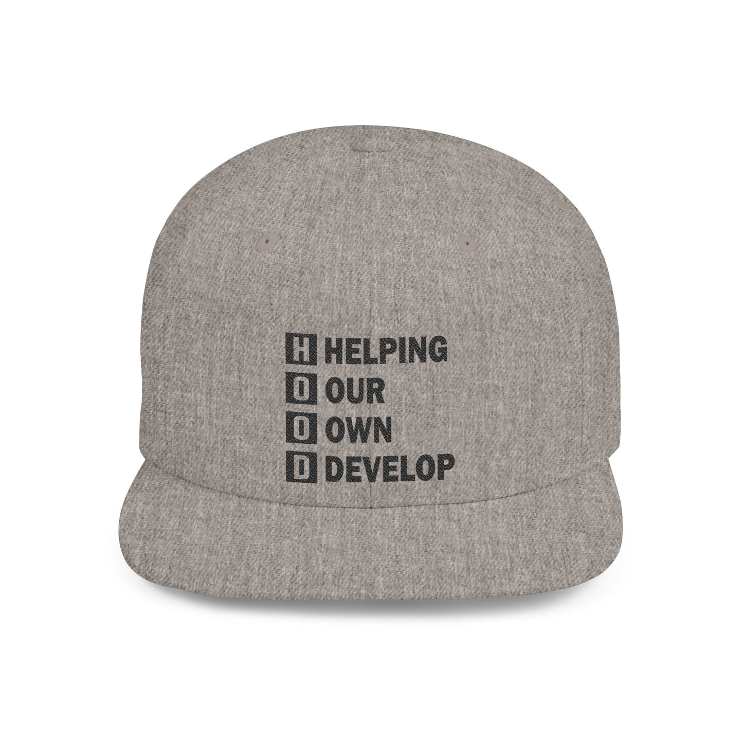 H.O.O.D. Helping Our Own Develop Snapback Hat | Motivational Cap for Community Support, Streetwear