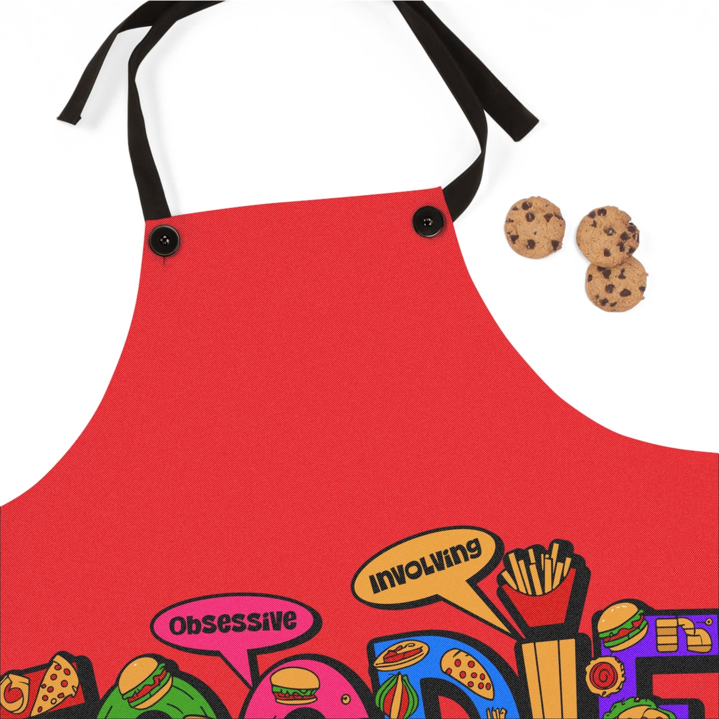 Foodie Apron – Colorful Graphic Chef Apron with Fun Food Icons