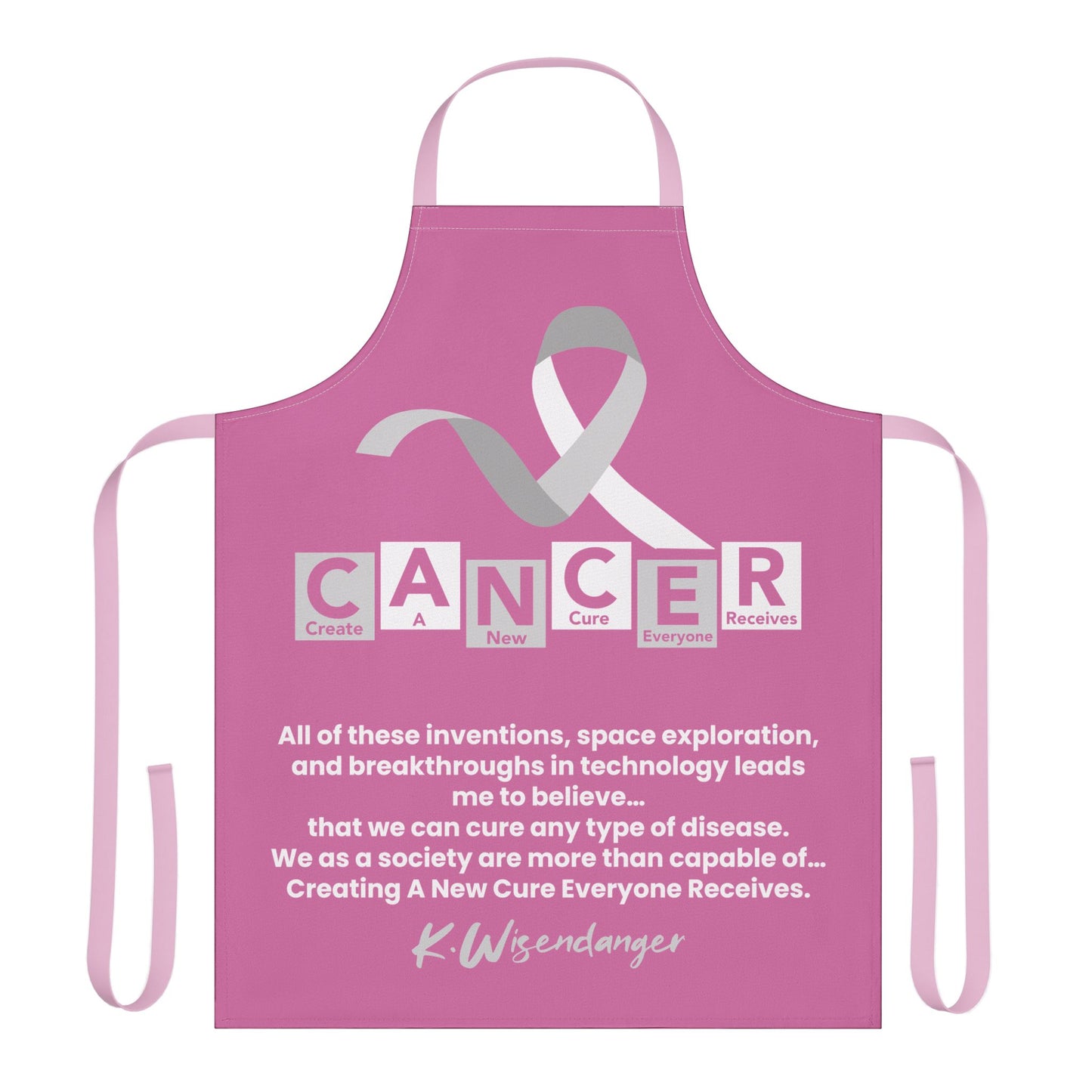 Breast Cancer Awareness Apron – Motivational Ribbon Quote Design
